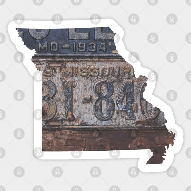 Vintage Missouri License Plates Sticker by juniperandspruce